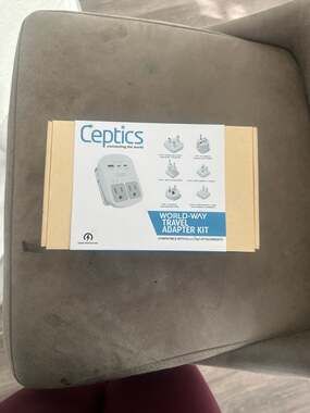 Ceptics World-Way Travel Adapter Kit with 2 USB-C 1 USB-A Ports and 6 Interchang